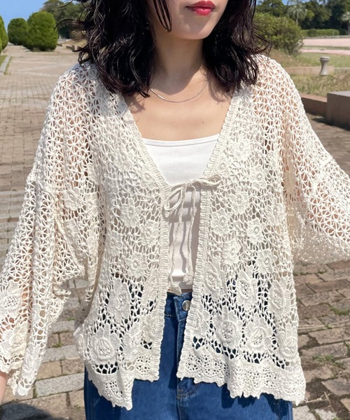 todayful クロシェ編み 長袖カーディガン ホワイト todayful クロシェ編み 長袖カーディガン ホワイト TODAYFUL（トゥデイ