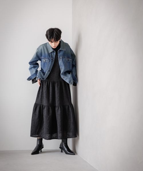 「eL」 ジーンズ上衣 FREE 青味 レディース
