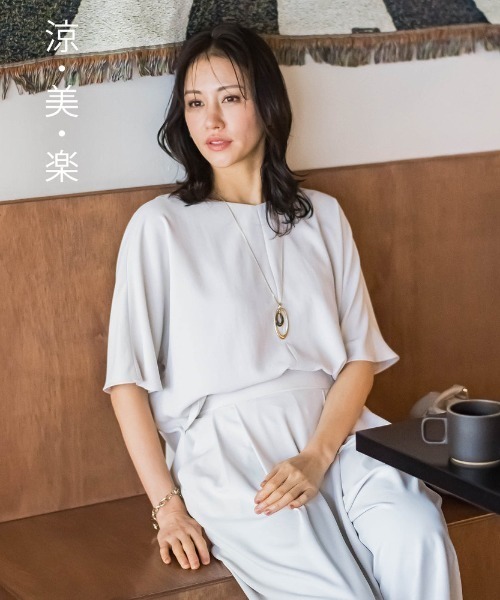 ブラウス シャツ 「涼・美・楽」Vネックブラウス レディースの画像