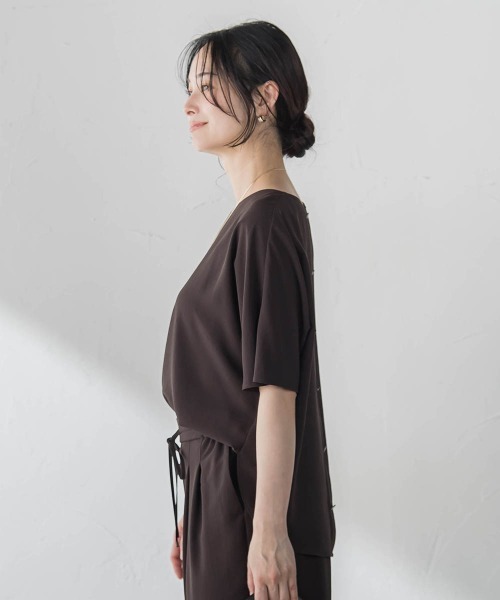 ブラウス シャツ 「涼・美・楽」Vネックブラウス レディースの画像