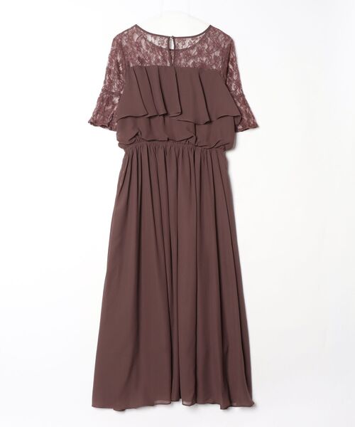 「DRESS PLUS」 半袖ワンピース X-LARGE チョコ レディース_画像2