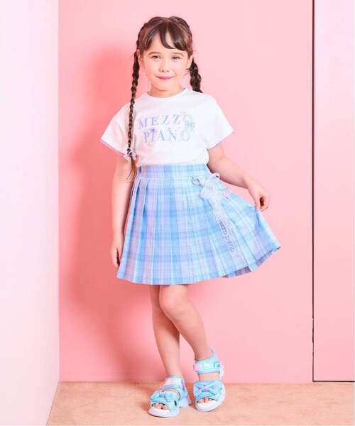 mezzo piano スカート チェーン飾りつき プリーツスカパン キッズ 子供