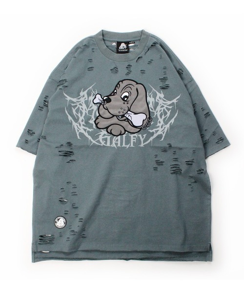 GALFY ガルフィー Tシャツ 半袖 ダメージ加工 グラフィック Tシャツ GALFY（ガルフィー） tシャツ 「GALFY」病みに溶かされし大ダメージT