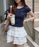 tシャツ 半袖 大人気に付き新色追加!小花レー...の詳細画像3