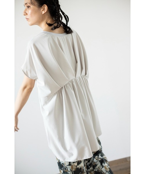 「OSMOSIS」 半袖カットソー ONE SIZE ネイビー レディース_画像4