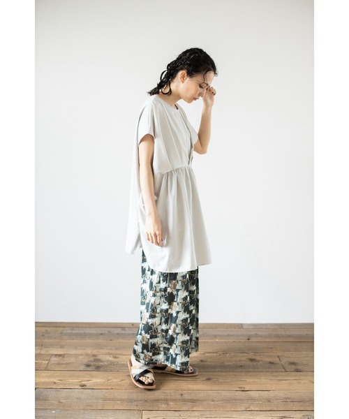 「OSMOSIS」 半袖カットソー ONE SIZE ネイビー レディース_画像6
