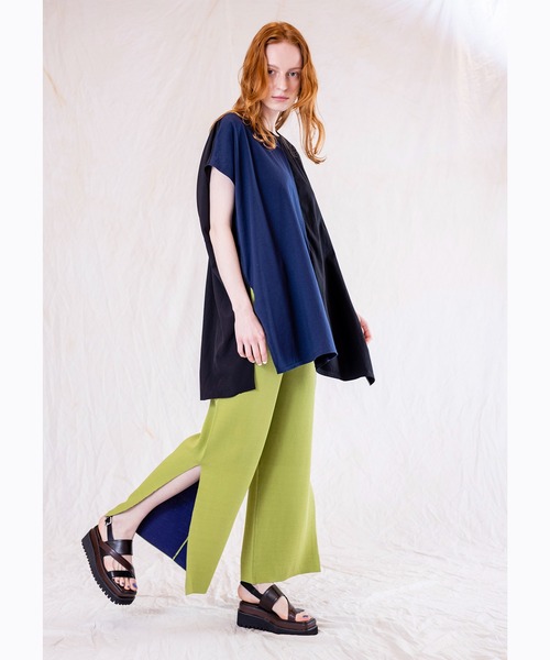 「OSMOSIS」 半袖カットソー ONE SIZE ネイビー レディース_画像9