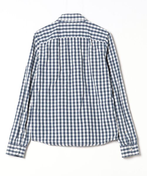 「Hollister」 チェック柄長袖シャツ M ネイビー メンズ_画像2