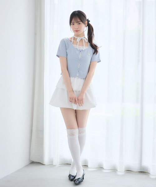 ♡ページです。 Emsexcite（エムズエキサイト） tシャツ 半袖 カーデレイヤード風CT