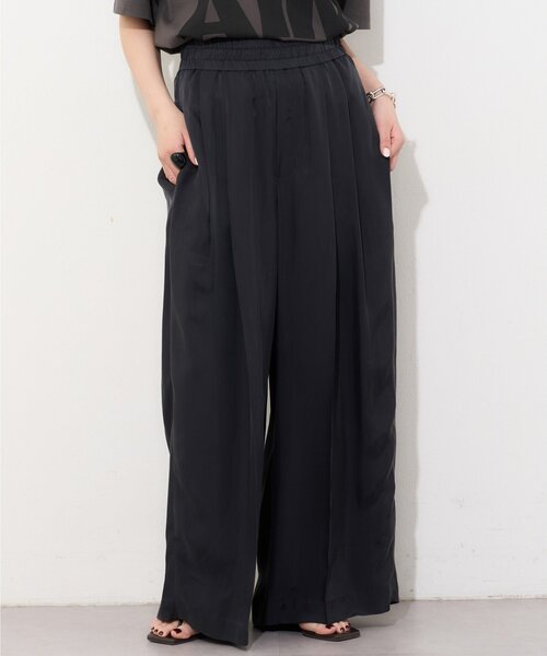 ワイドパンツ パンツ 「Drawing Numbers」キュプラハイウエストワイドパンツ レディースの画像