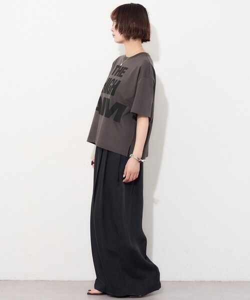 ワイドパンツ パンツ 「Drawing Numbers」キュプラハイウエストワイドパンツ レディースの画像