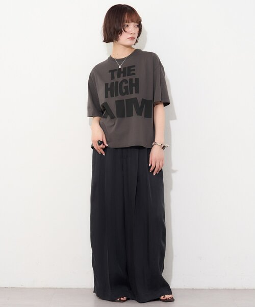 ワイドパンツ パンツ 「Drawing Numbers」キュプラハイウエストワイドパンツ レディースの画像