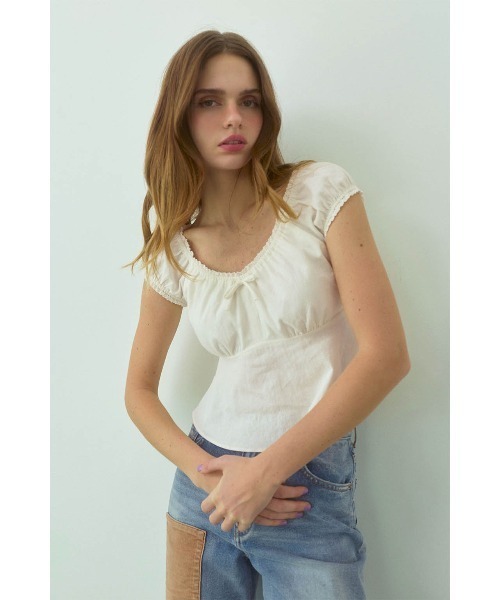 【新品未使用】 ALEXIA STAM トップス ALEXIA STAM（アリシアスタン） tシャツ Linen Cropped Top /リネン
