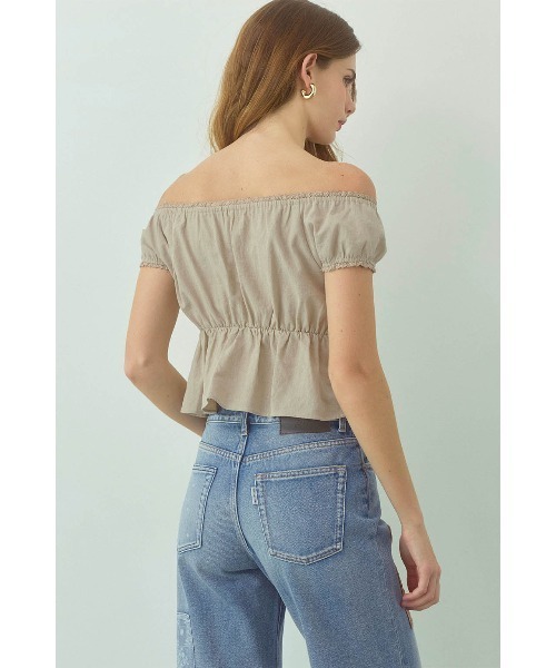 ALEXIA STAM（アリシアスタン） tシャツ Linen Cropped Top /リネン