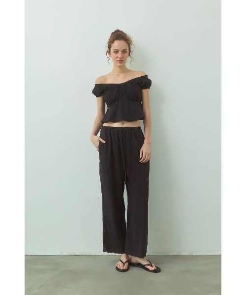 ALEXIA STAM（アリシアスタン） tシャツ Linen Cropped Top /リネン