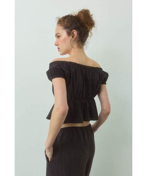 アリシアスタン　トップスのみ ALEXIA STAM（アリシアスタン） tシャツ Linen Cropped Top /リネン