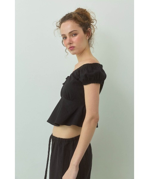 ALEXIA STAM（アリシアスタン） tシャツ Linen Cropped Top /リネン