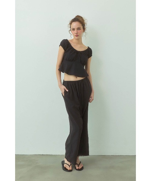 ALEXIA STAM（アリシアスタン） tシャツ Linen Cropped Top /リネン
