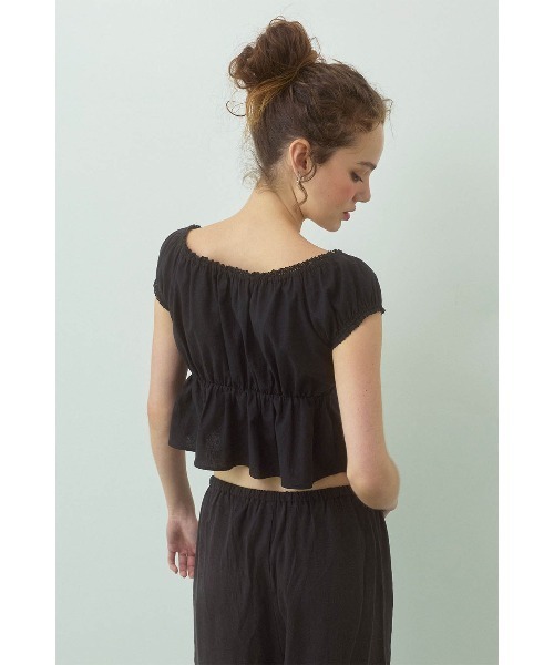ALEXIA STAM（アリシアスタン） tシャツ Linen Cropped Top /リネン