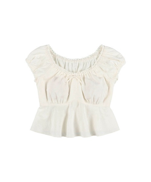 ALEXIA STAM（アリシアスタン） tシャツ Linen Cropped Top /リネン