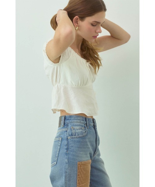 【新品未使用】 ALEXIA STAM トップス ALEXIA STAM（アリシアスタン） tシャツ Linen Cropped Top /リネン