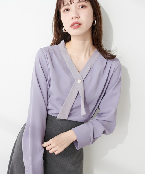「natural couture」 長袖ブラウス FREE ブルー レディース_画像4