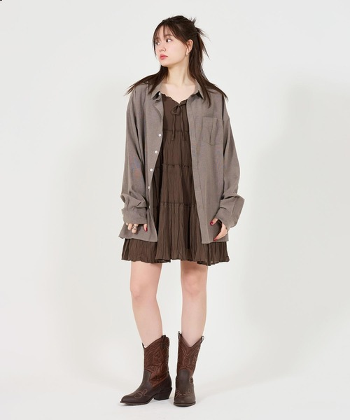 「TINA:JOJUN」 キャミソールワンピース M ピンクベージュ レディース_画像5