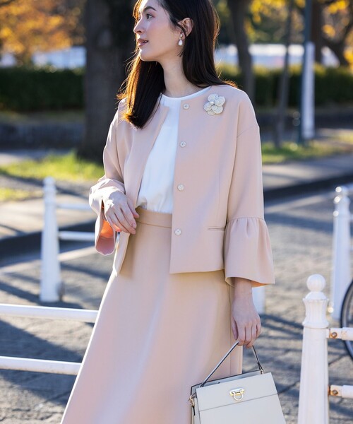 組曲KUMIKYOKUコンフォートダブルドレープ ノーカラージャケット