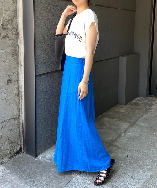 スカート ブライト加工フレアスカート COLLAGE