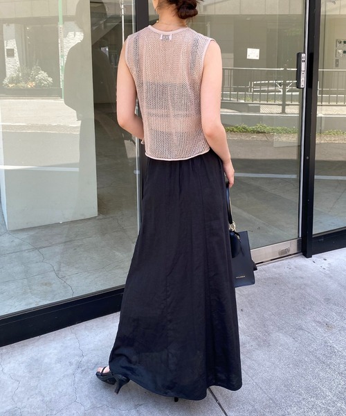 スカート ブライト加工フレアスカート COLLAGE