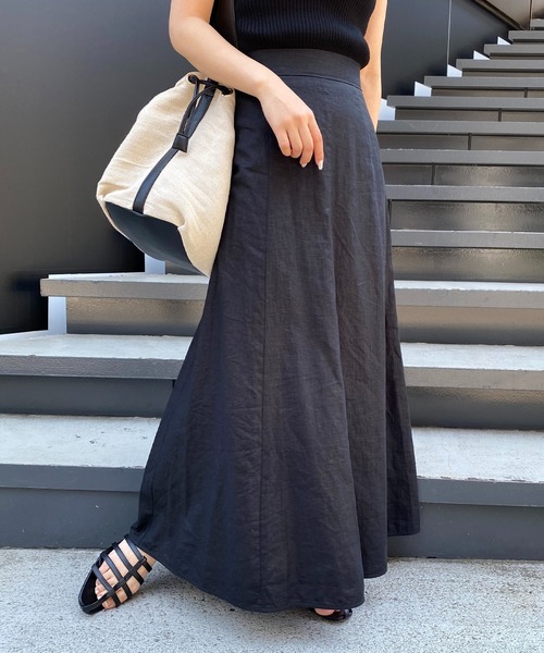 スカート ブライト加工フレアスカート COLLAGE