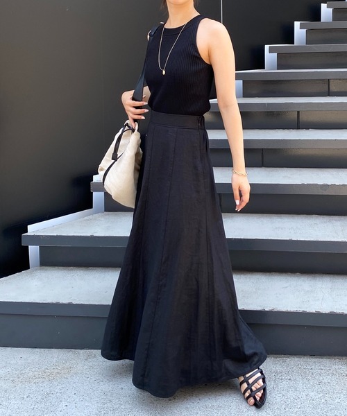 スカート ブライト加工フレアスカート COLLAGE