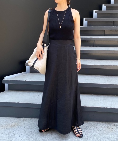 スカート ブライト加工フレアスカート COLLAGE