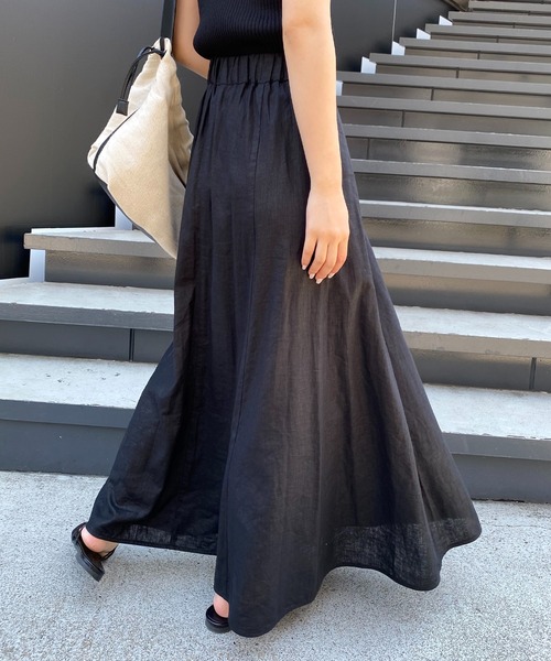 スカート ブライト加工フレアスカート COLLAGE