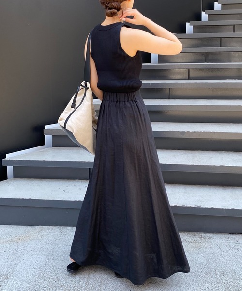 スカート ブライト加工フレアスカート COLLAGE