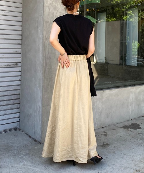 スカート ブライト加工フレアスカート COLLAGE