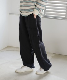 ブラックカーゴパンツ スウェット素材 オーバーサイズド スウェット カーゴパンツ BLACK LABEL FW24