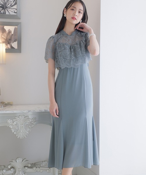 美品◆PourVous マーメイドパーティドレスMお呼ばれ 結婚式 オケージョン PourVous ドレス マーメイドワンピースドレス大きいサイズミニ丈
