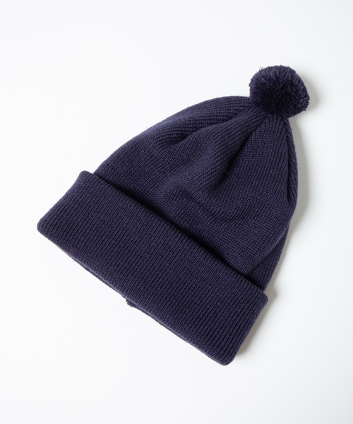 美品　キャピタル KAPITAL ポンポン付きニット帽　ネイビー　ハンドメイド RACAL（ラカル） ニット帽 ニットキャップ Pon-Pon Knit Watch