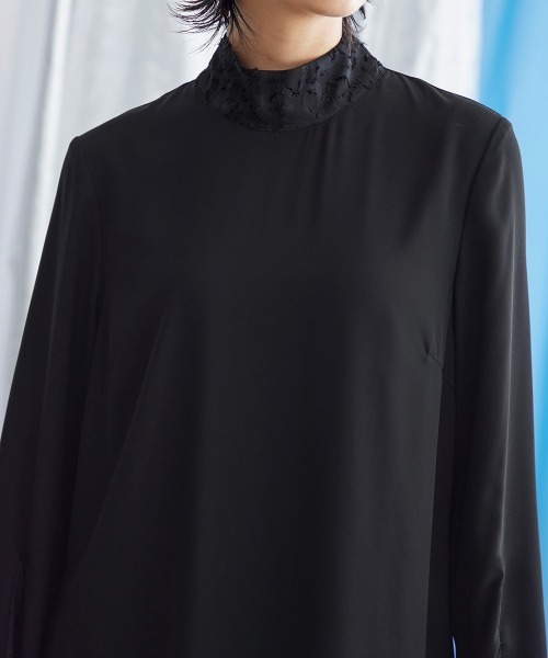 セレモニースーツ セットアップ 喪服・礼服｜日本製生地｜洗える｜防しわ（イージーケア）｜スタンドカラー｜ジャガード｜ワンピース｜「Callarus」_15