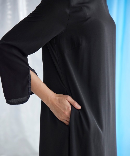 セレモニースーツ セットアップ 喪服・礼服｜日本製生地｜洗える｜防しわ（イージーケア）｜スタンドカラー｜ジャガード｜ワンピース｜「Callarus」_18