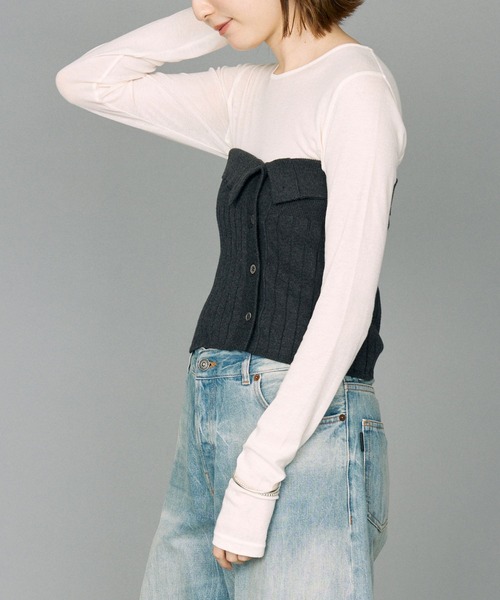 BABYLONE tシャツ シアーフライスクルーネックプルオーバー