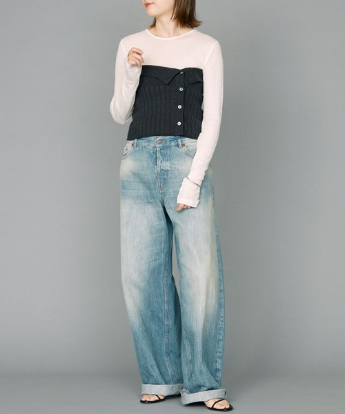 BABYLONE tシャツ シアーフライスクルーネックプルオーバー