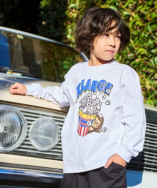 tシャツ Tシャツ ポップコーン＆ゴリラプリント長袖Tシャツ キッズ  
