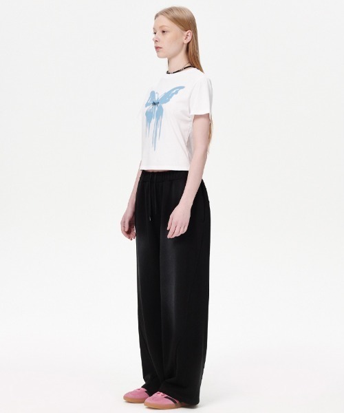 tシャツ 「mahagrid/マハグリッド」 BUTTERFLY GOTH CROP TEE/蝶クロップ Tシャツ レディース mahagrid/マハグリッド』 BUTTERFLY GOTH CROP TEE/蝶クロップ T