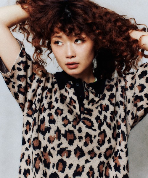 FTW サマーニット LEOPARD KNIT POLO SHIRT 半袖 セール】LEOPARD KNIT POLO（ポロシャツ）｜FTW（エフティ