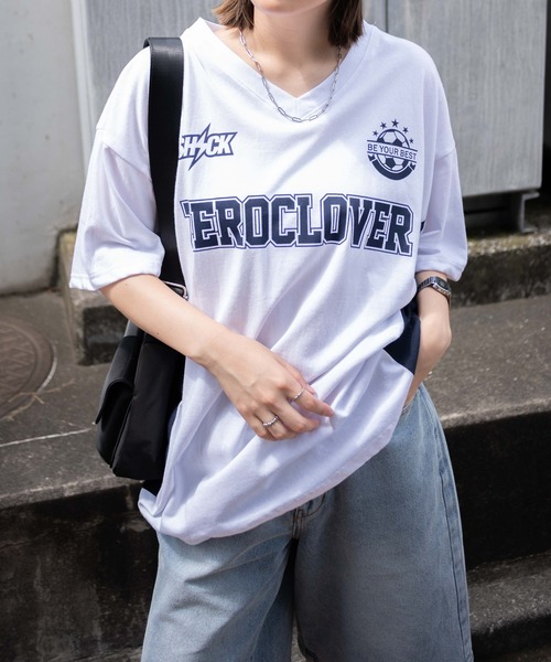 andwang ビジュー tシャツ BOYCOTT】脇多面PT5分袖丈Tシャツ - YEVS