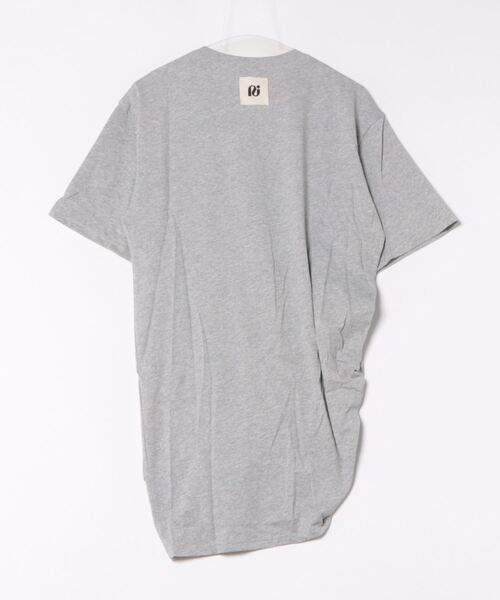 null. tシャツ アシンメトリーギャザートップス レディース