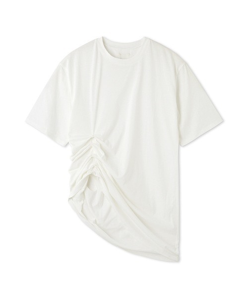 null. tシャツ アシンメトリーギャザートップス レディース