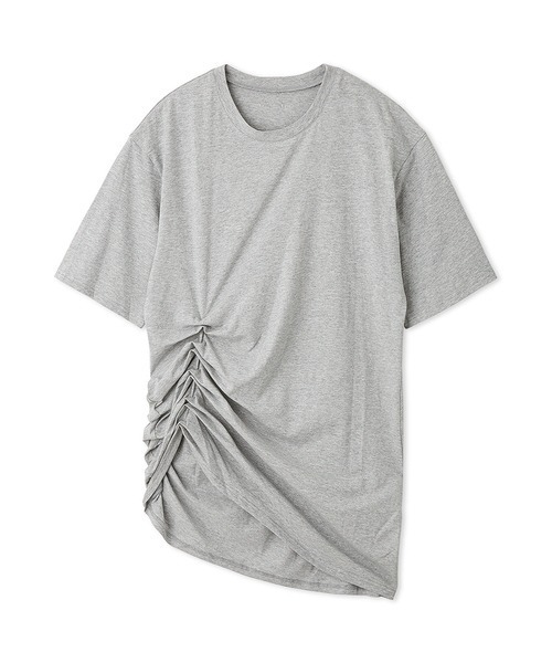 null. tシャツ アシンメトリーギャザートップス レディース